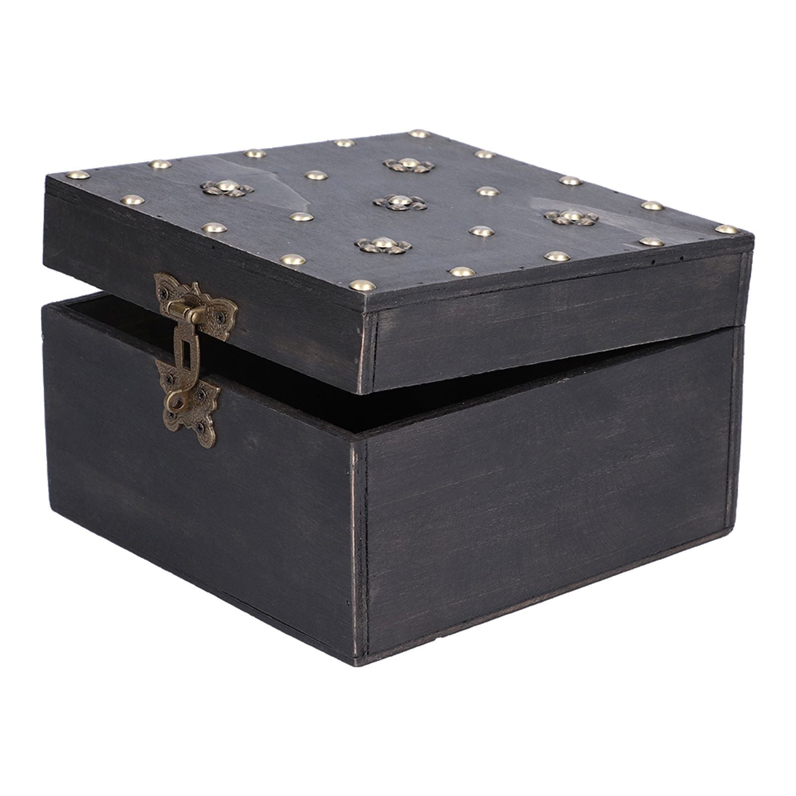 Treasure Props Storage Box with Password Lock Retro Wooden Storage Box for Home Living Room V1294-YM0523-3115210208511