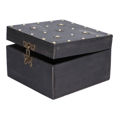 Treasure Props Storage Box with Password Lock Retro Wooden Storage Box for Home Living Room V1294-YM0523-3115210208511