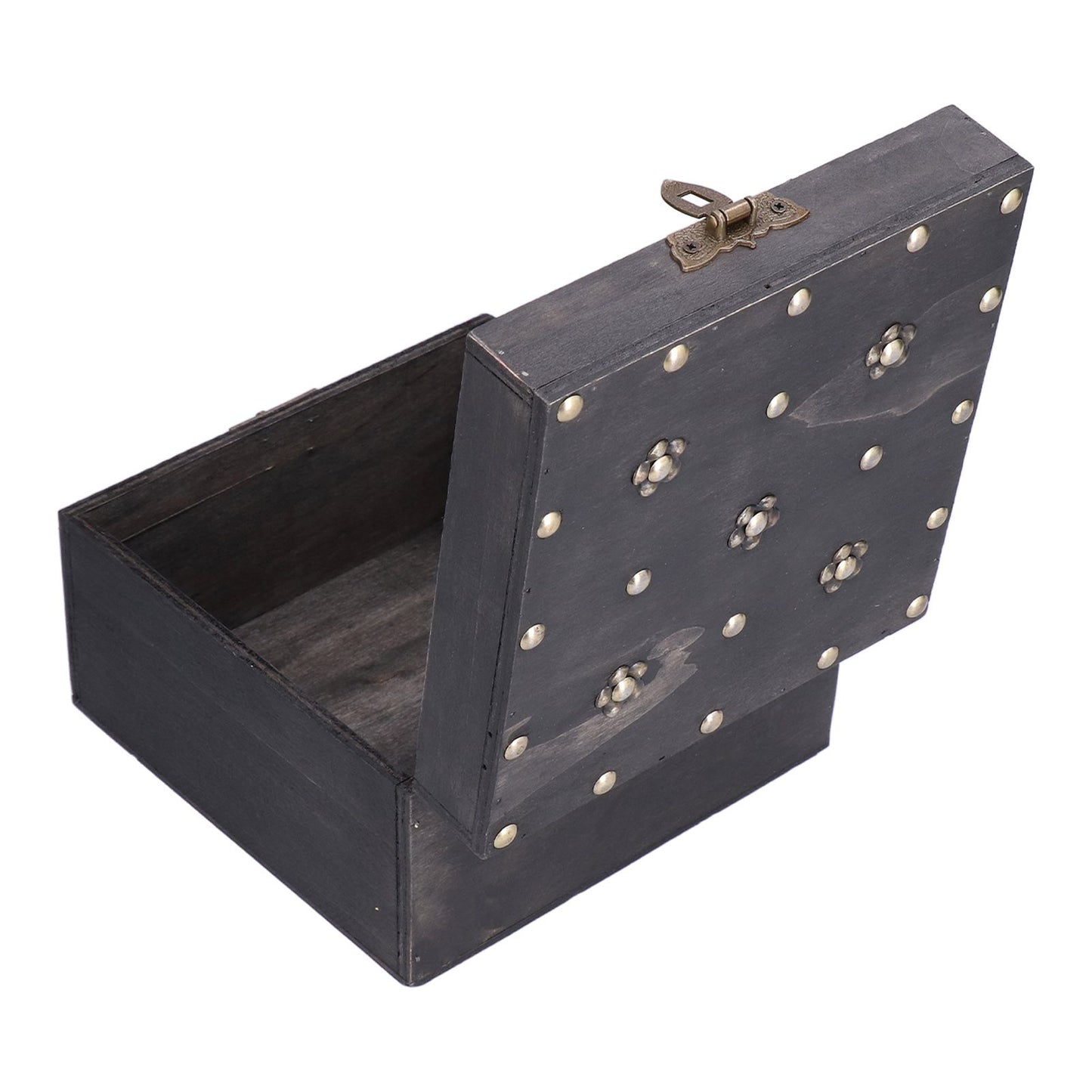 Treasure Props Storage Box with Password Lock Retro Wooden Storage Box for Home Living Room V1294-YM0523-3115210208511