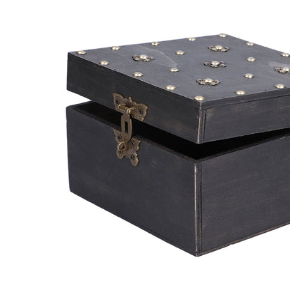 Treasure Props Storage Box with Password Lock Retro Wooden Storage Box for Home Living Room V1294-YM0523-3115210208511