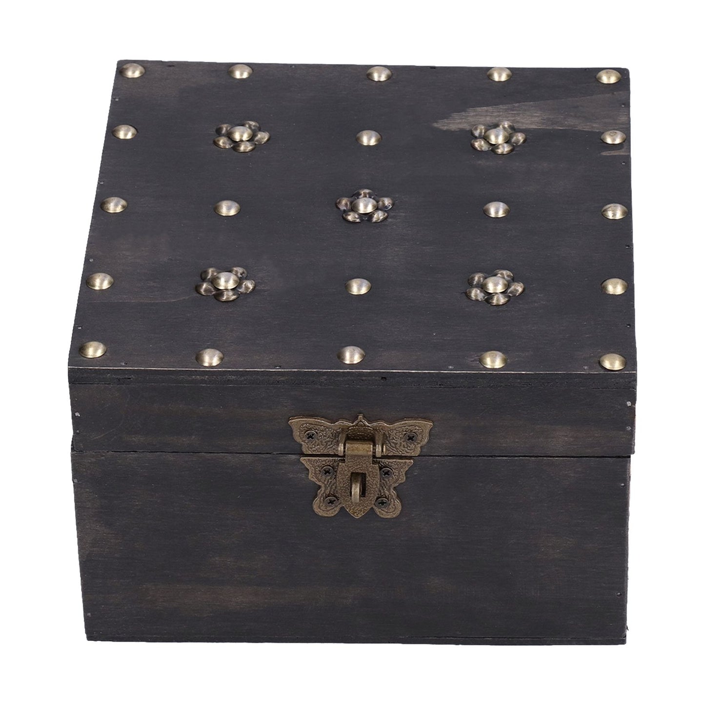 Treasure Props Storage Box with Password Lock Retro Wooden Storage Box for Home Living Room V1294-YM0523-3115210208511
