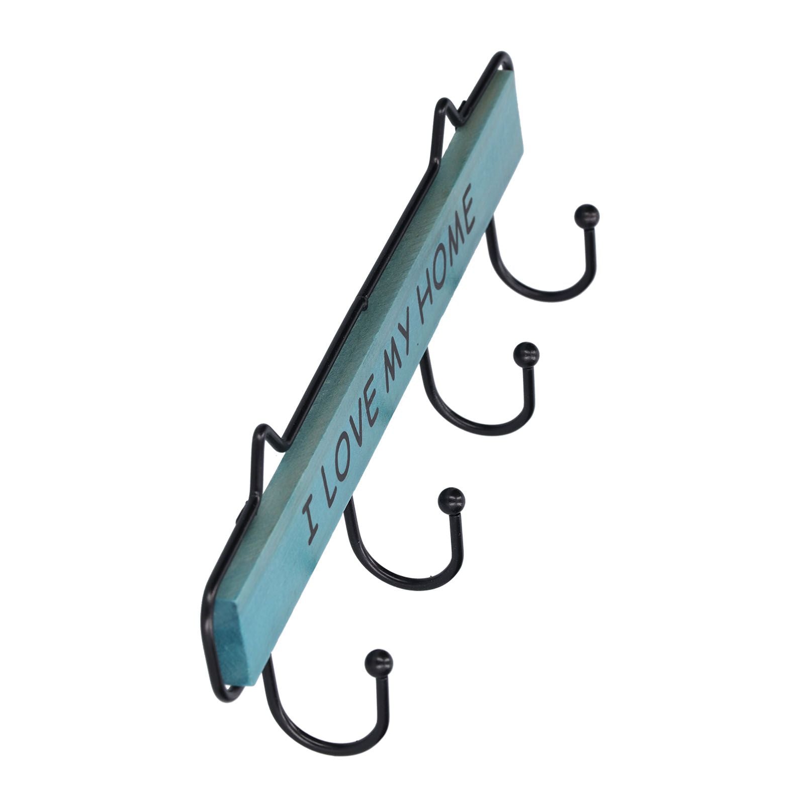 Wood Wall Hanger Wall Mounted Clothes Holder Coat Rack Key Hook for Cloakroom KitchenGreen V1294-YM0523-3115210209011