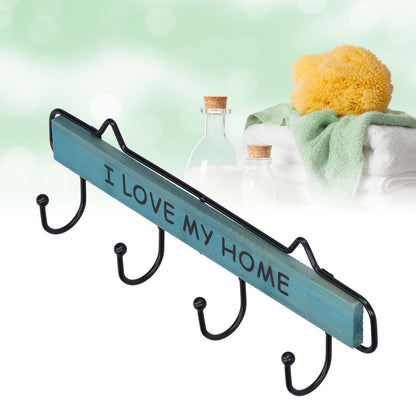 Wood Wall Hanger Wall Mounted Clothes Holder Coat Rack Key Hook for Cloakroom KitchenGreen V1294-YM0523-3115210209011