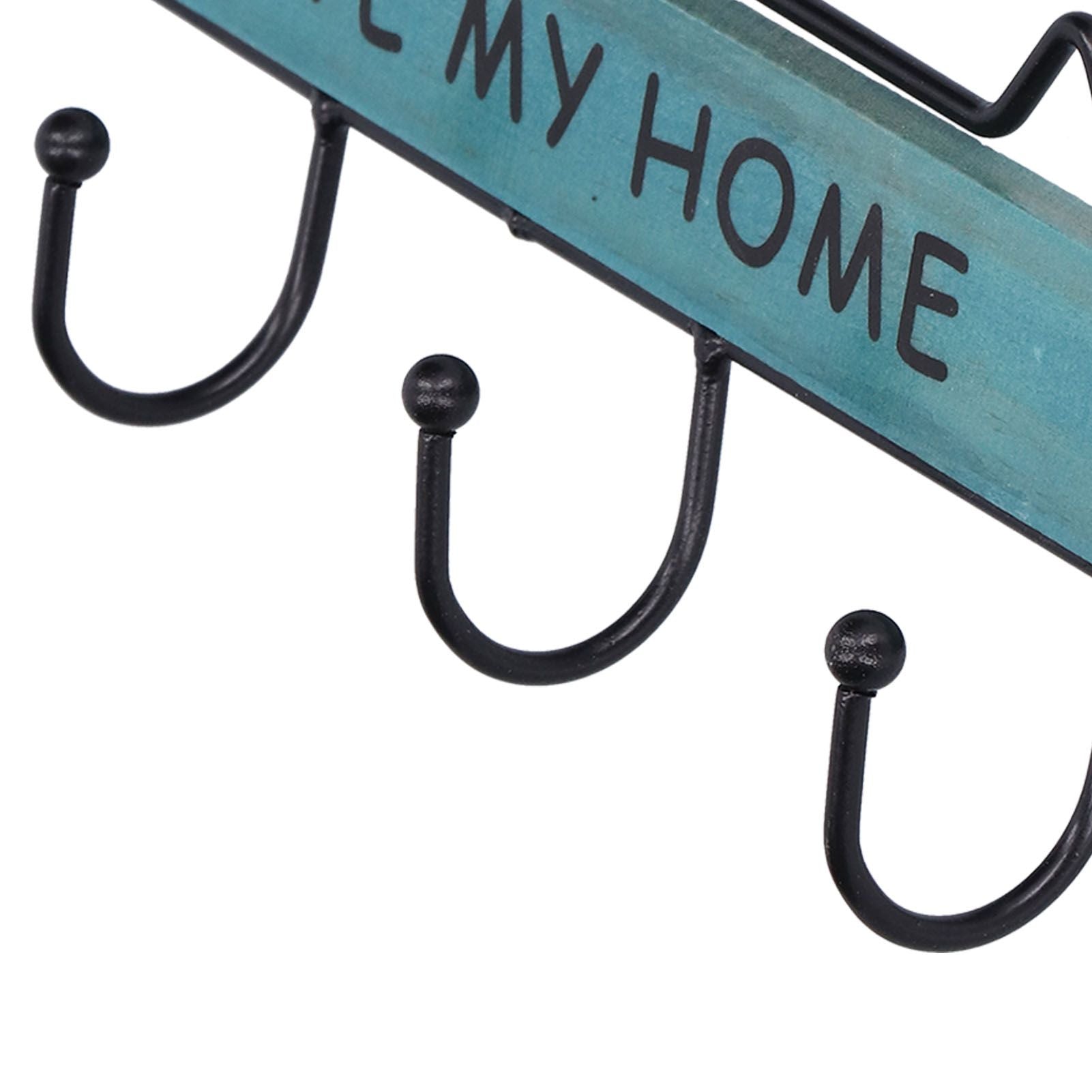 Wood Wall Hanger Wall Mounted Clothes Holder Coat Rack Key Hook for Cloakroom KitchenGreen V1294-YM0523-3115210209011