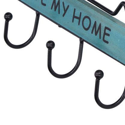 Wood Wall Hanger Wall Mounted Clothes Holder Coat Rack Key Hook for Cloakroom KitchenGreen V1294-YM0523-3115210209011