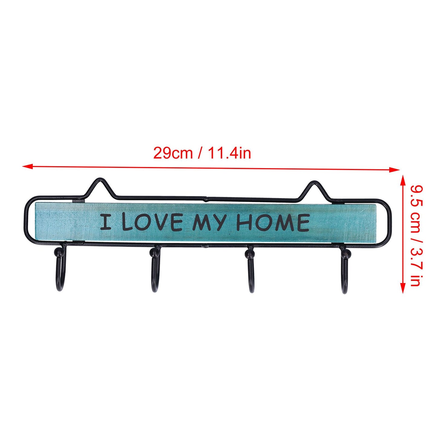 Wood Wall Hanger Wall Mounted Clothes Holder Coat Rack Key Hook for Cloakroom KitchenGreen V1294-YM0523-3115210209011
