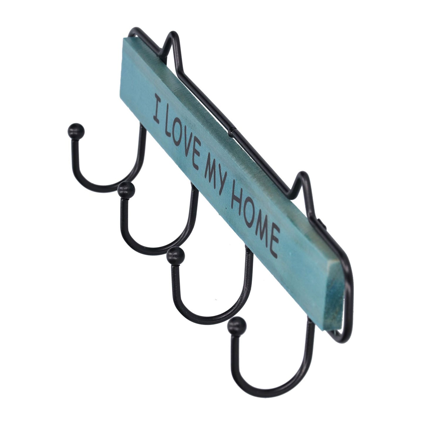 Wood Wall Hanger Wall Mounted Clothes Holder Coat Rack Key Hook for Cloakroom KitchenGreen V1294-YM0523-3115210209011