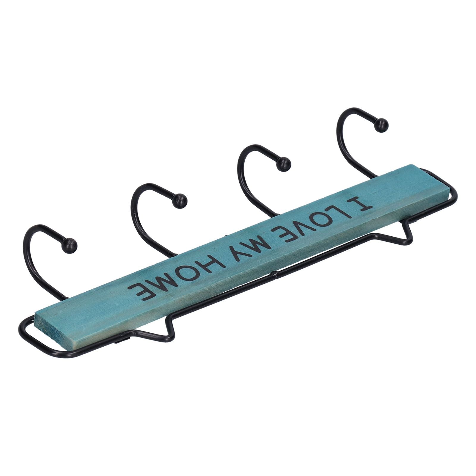 Wood Wall Hanger Wall Mounted Clothes Holder Coat Rack Key Hook for Cloakroom KitchenGreen V1294-YM0523-3115210209011