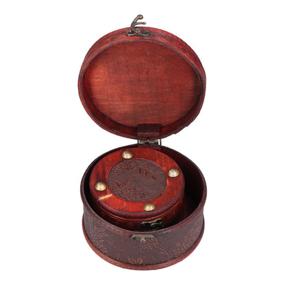 2Pcs Classical Jewelry Box with Buckle Cylinder Shape Antique Storage Case for Necklace Bracelet V1294-YM0523-3115210209111