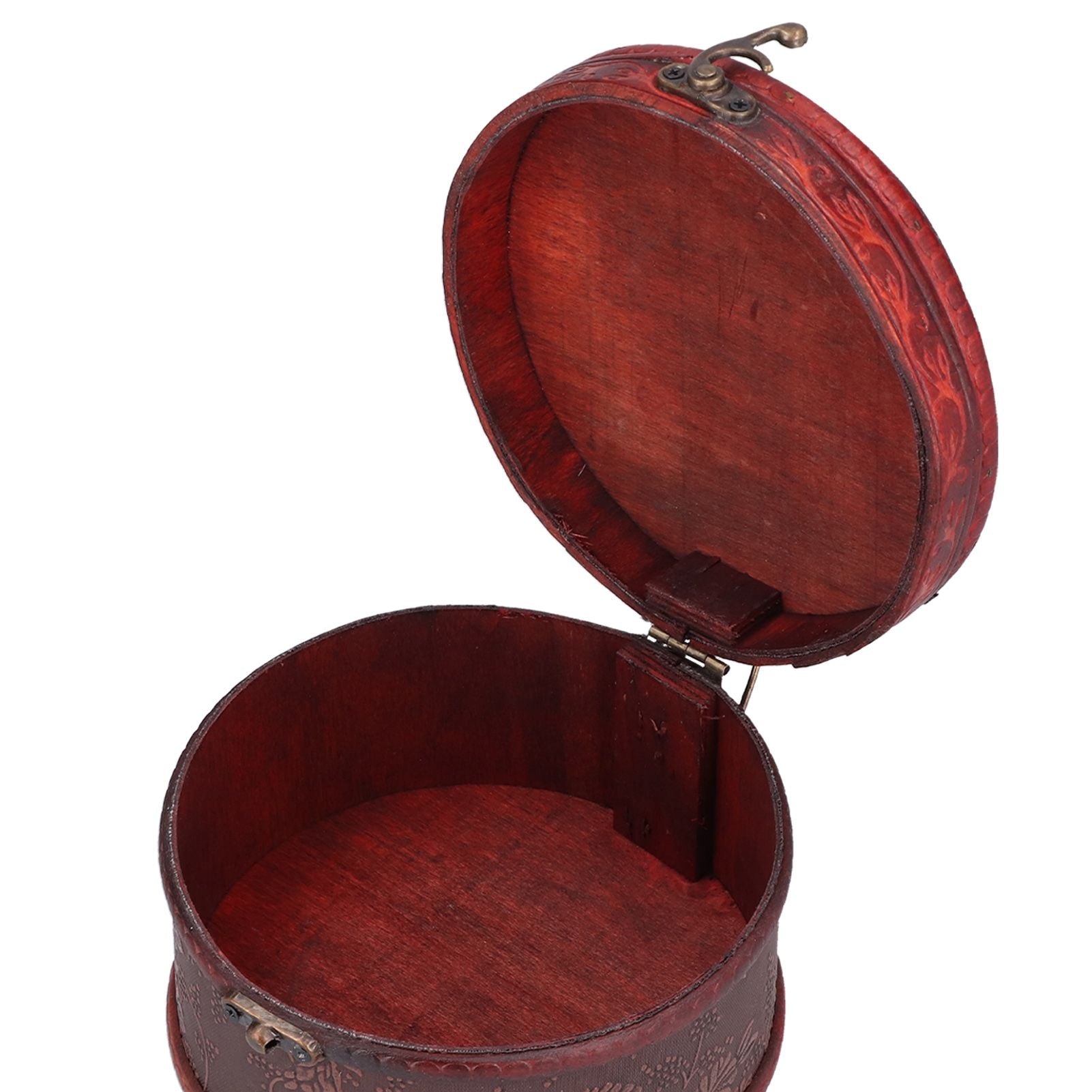 2Pcs Classical Jewelry Box with Buckle Cylinder Shape Antique Storage Case for Necklace Bracelet V1294-YM0523-3115210209111