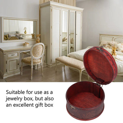 2Pcs Classical Jewelry Box with Buckle Cylinder Shape Antique Storage Case for Necklace Bracelet V1294-YM0523-3115210209111
