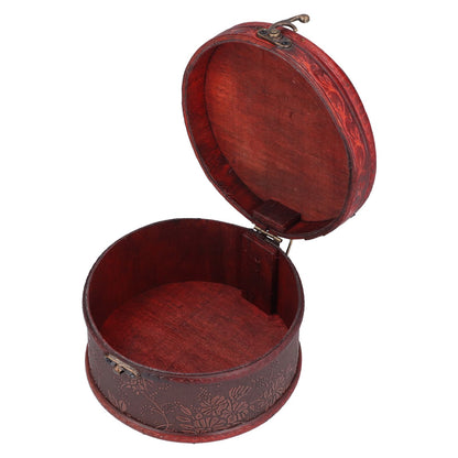 2Pcs Classical Jewelry Box with Buckle Cylinder Shape Antique Storage Case for Necklace Bracelet V1294-YM0523-3115210209111