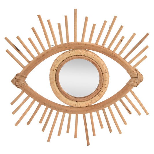 Nordic Makeup Mirror Rattan Woven Eye Shape Wall Hanging Mirror for Home Hotel Bathroom Decoration V1294-YM0523-3115210209611
