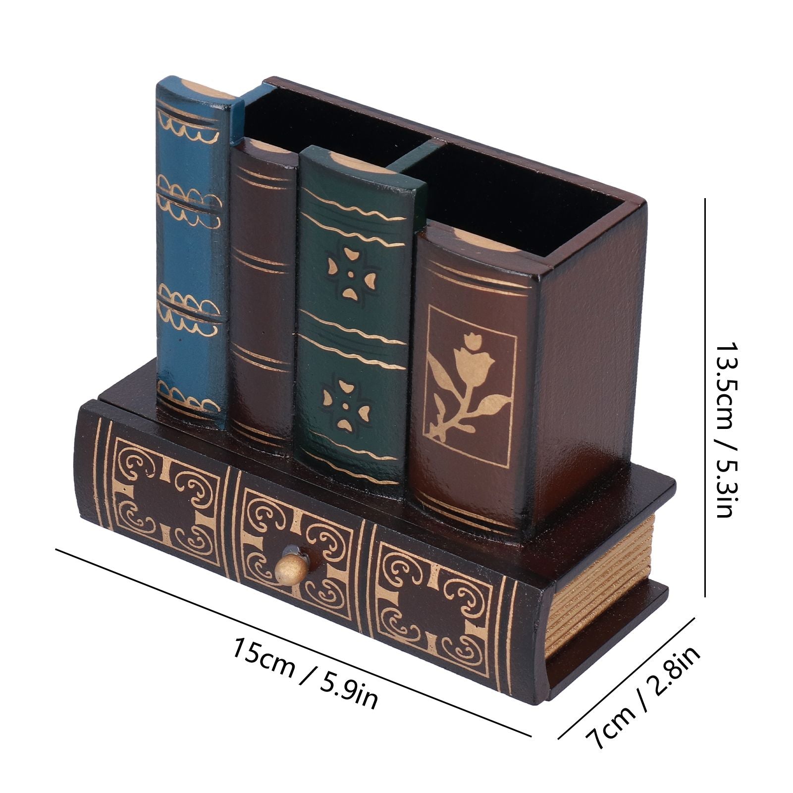 Retro Style Pencil Holder Pen Cup Desktop Storage Organizer Decoration for Home Office V1294-YM0523-3115210210111