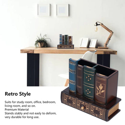 Retro Style Pencil Holder Pen Cup Desktop Storage Organizer Decoration for Home Office V1294-YM0523-3115210210111