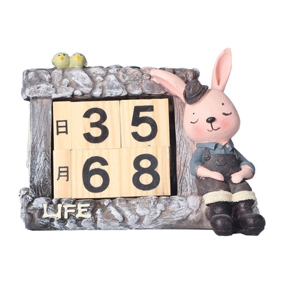 Innovative Rabbits Cabin Calendar Decorative TV Cabinet Decoration for Wedding Home Desktop V1294-YM0523-3115210210211