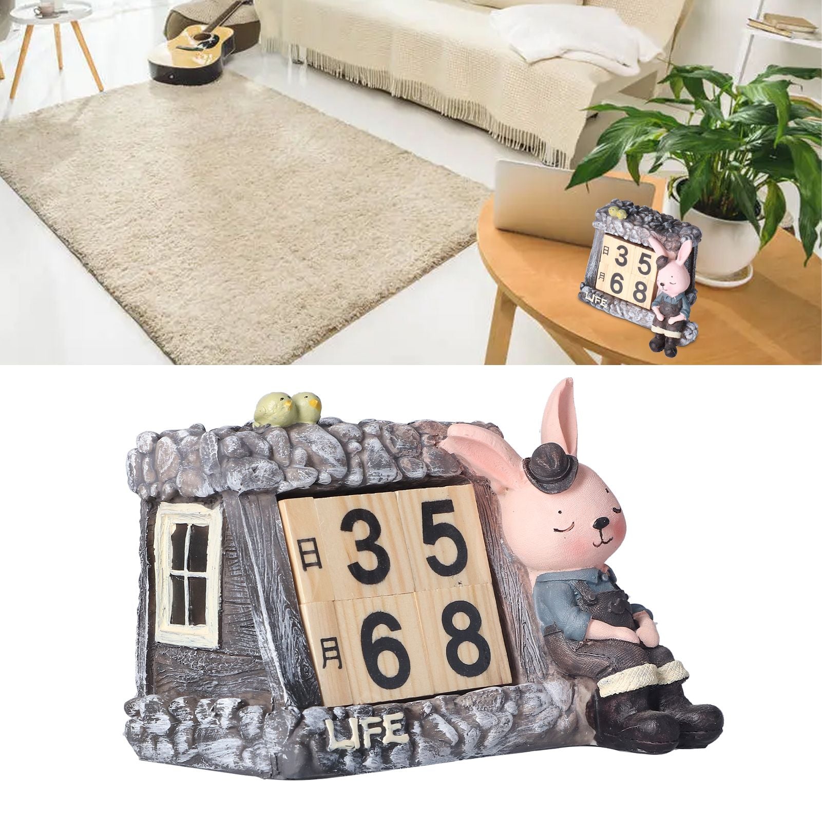Innovative Rabbits Cabin Calendar Decorative TV Cabinet Decoration for Wedding Home Desktop V1294-YM0523-3115210210211