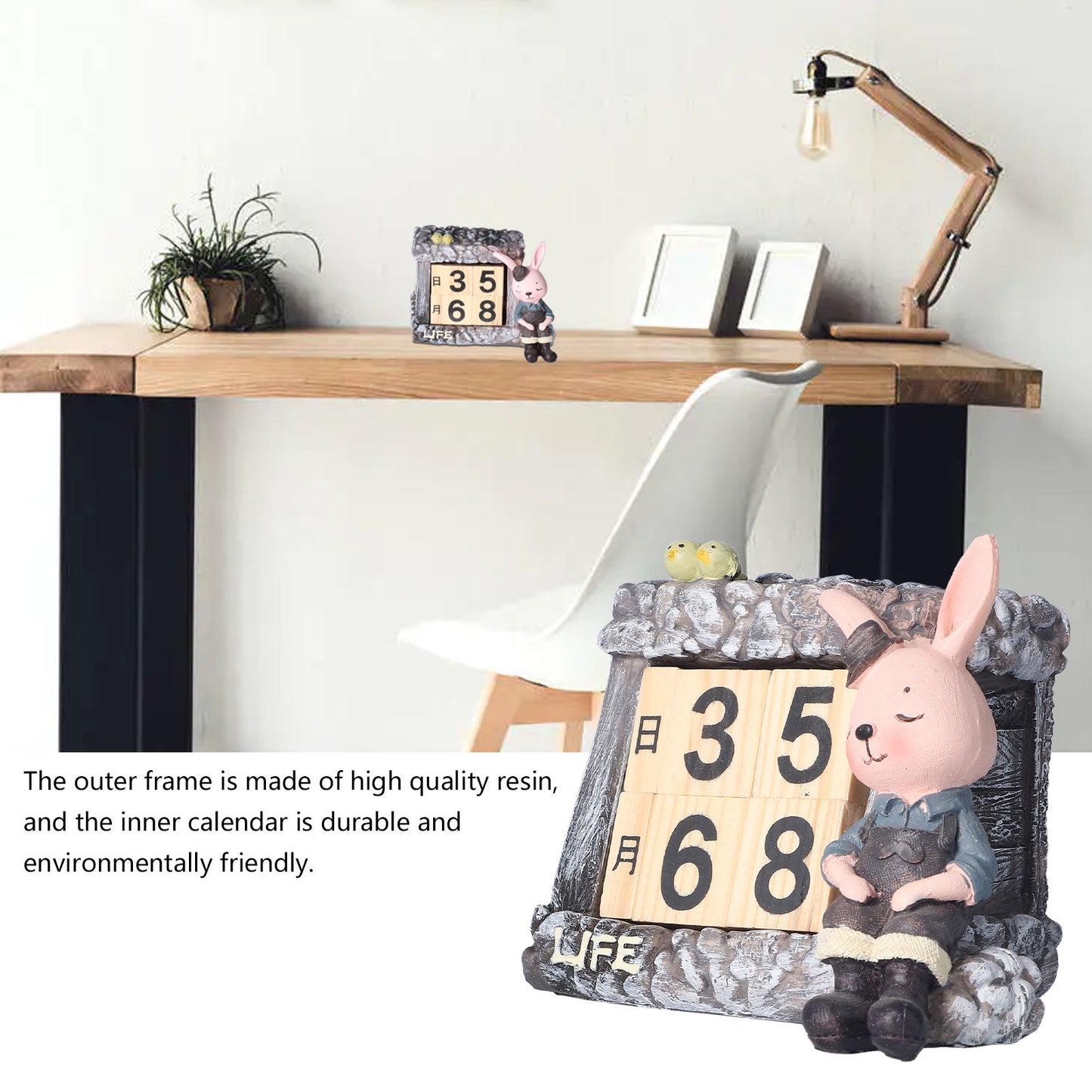 Innovative Rabbits Cabin Calendar Decorative TV Cabinet Decoration for Wedding Home Desktop V1294-YM0523-3115210210211