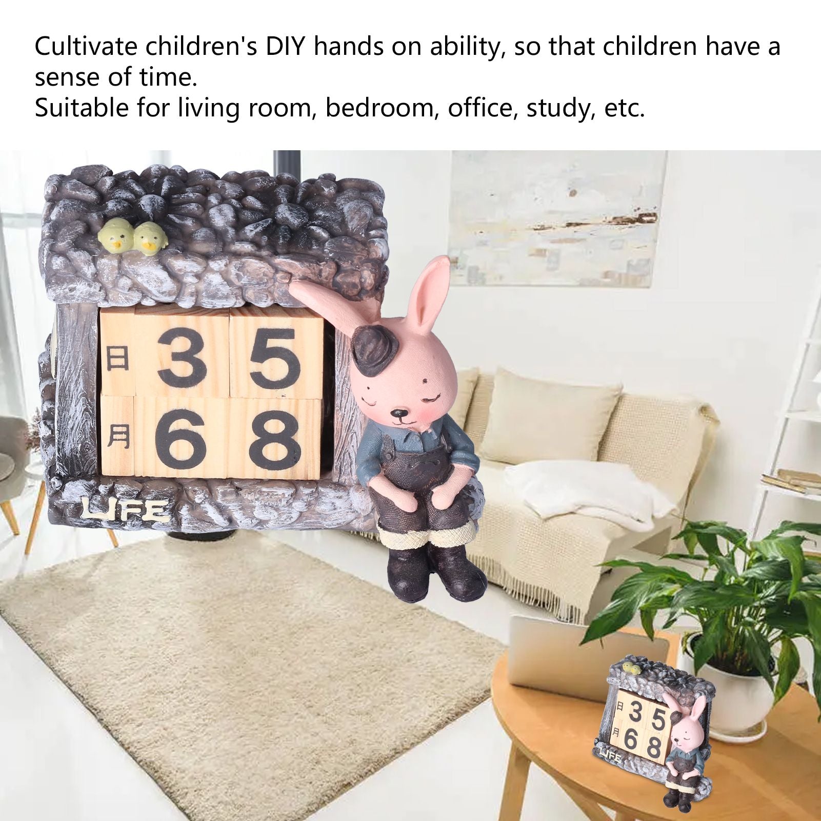 Innovative Rabbits Cabin Calendar Decorative TV Cabinet Decoration for Wedding Home Desktop V1294-YM0523-3115210210211
