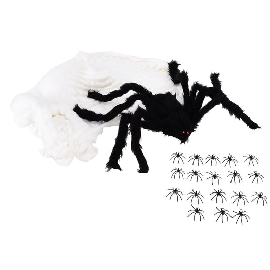 Decorative Spider Spook House Artificial Spider with Fake Cobweb for Party Halloween Festival Decoration V1294-YM0523-3115210210811