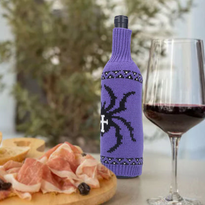 2Pcs Wine Bottle Cover Knitted Champagne Bottle Bag Table Decoration for Home Coffee Shop V1294-YM0523-3115210210911
