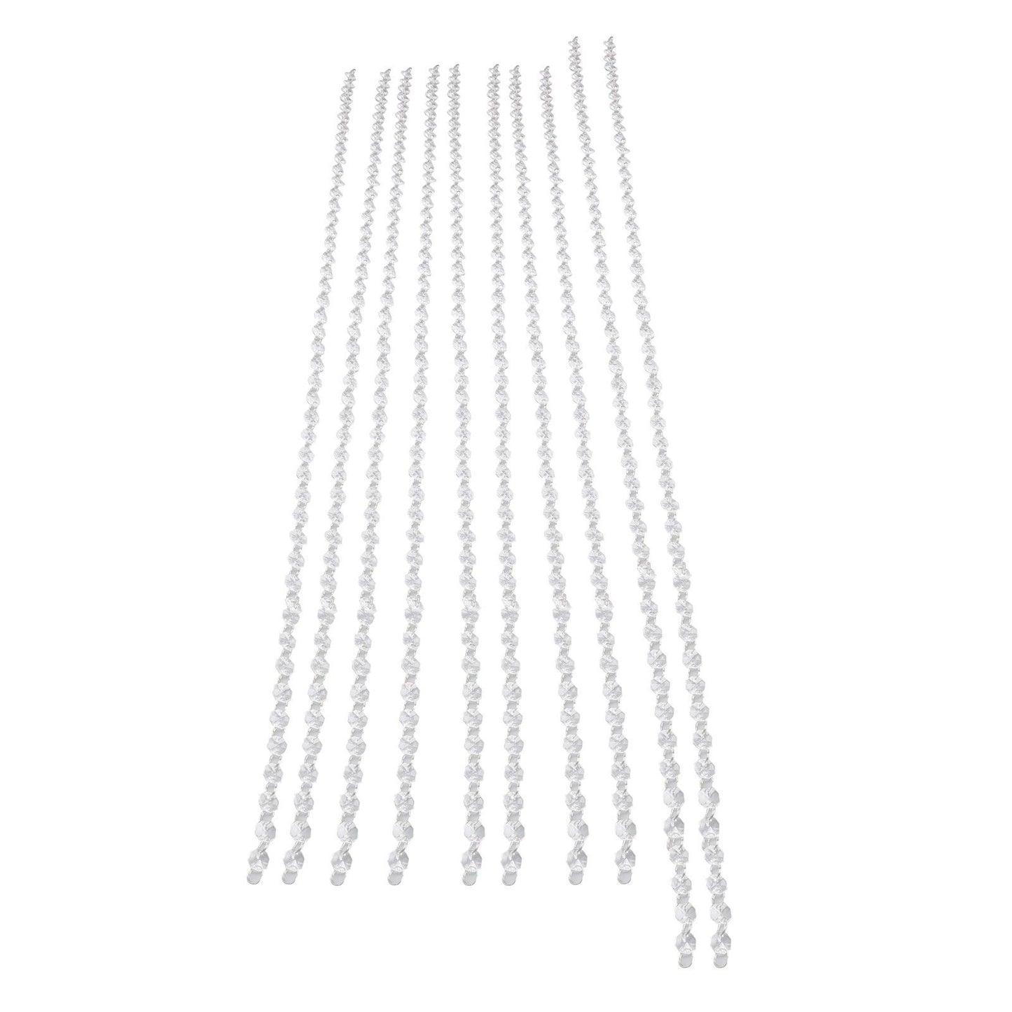 14mm Octagonal Bead String Acrylic Crystal Pearl Chains for Birthday Wedding PartyTransparent 10 Strips V1294-YM0523-3115210212411