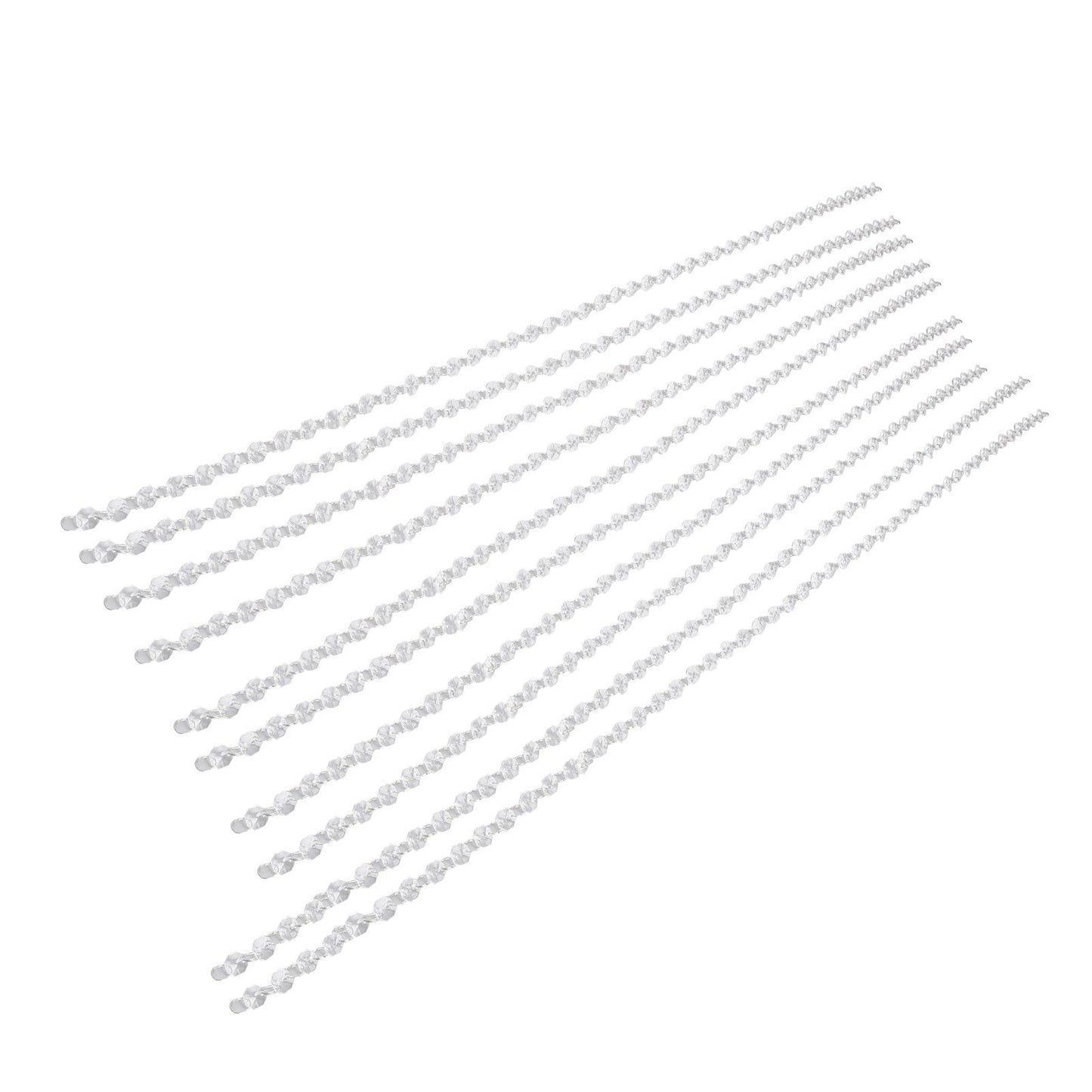 14mm Octagonal Bead String Acrylic Crystal Pearl Chains for Birthday Wedding PartyTransparent 10 Strips V1294-YM0523-3115210212411