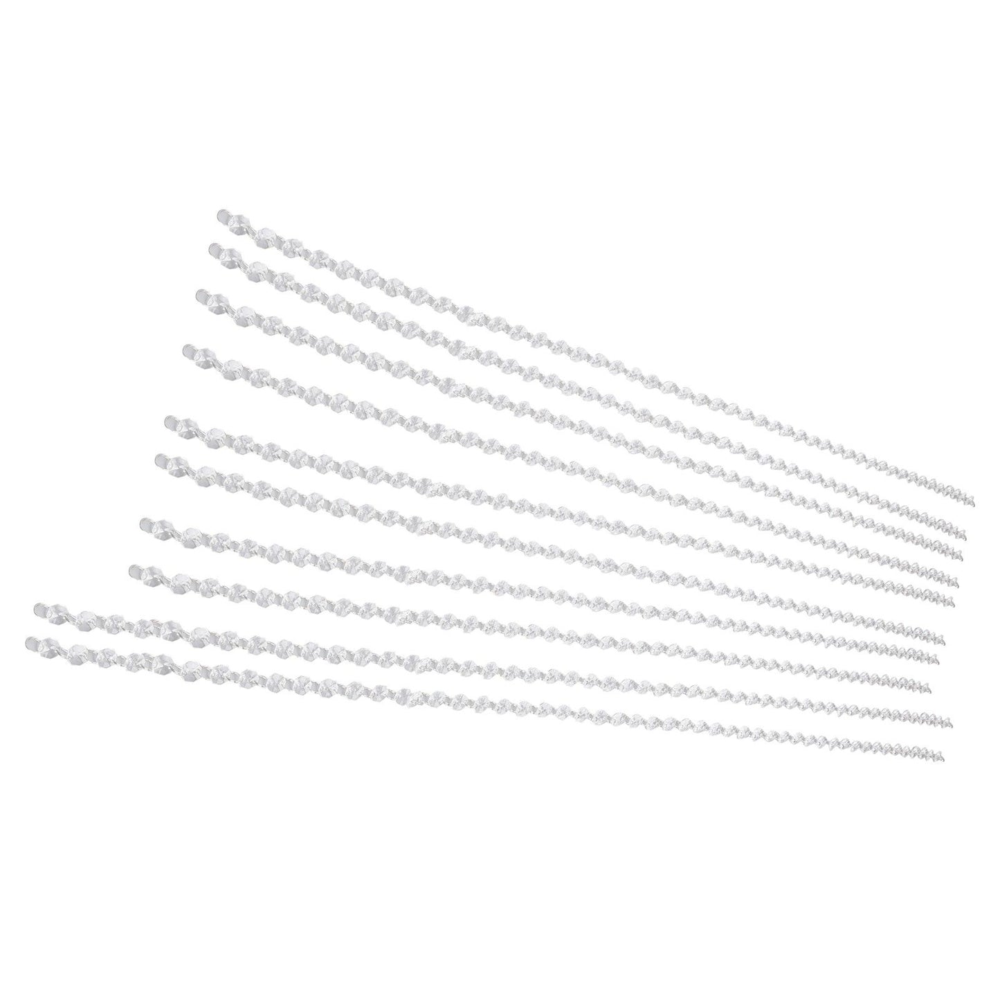 14mm Octagonal Bead String Acrylic Crystal Pearl Chains for Birthday Wedding PartyTransparent 10 Strips V1294-YM0523-3115210212411