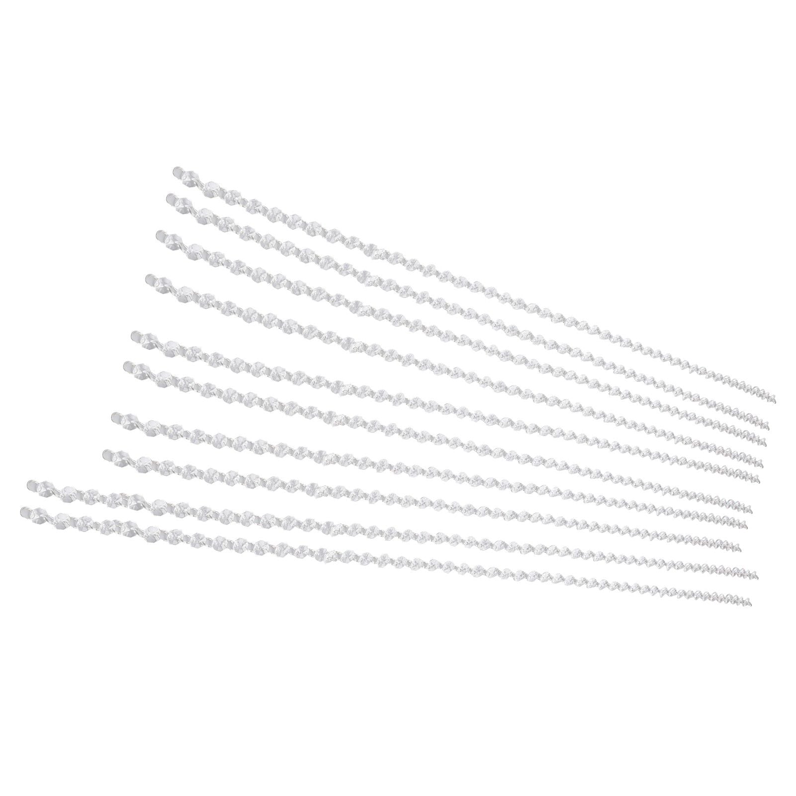 14mm Octagonal Bead String Acrylic Crystal Pearl Chains for Birthday Wedding PartyTransparent 10 Strips V1294-YM0523-3115210212411