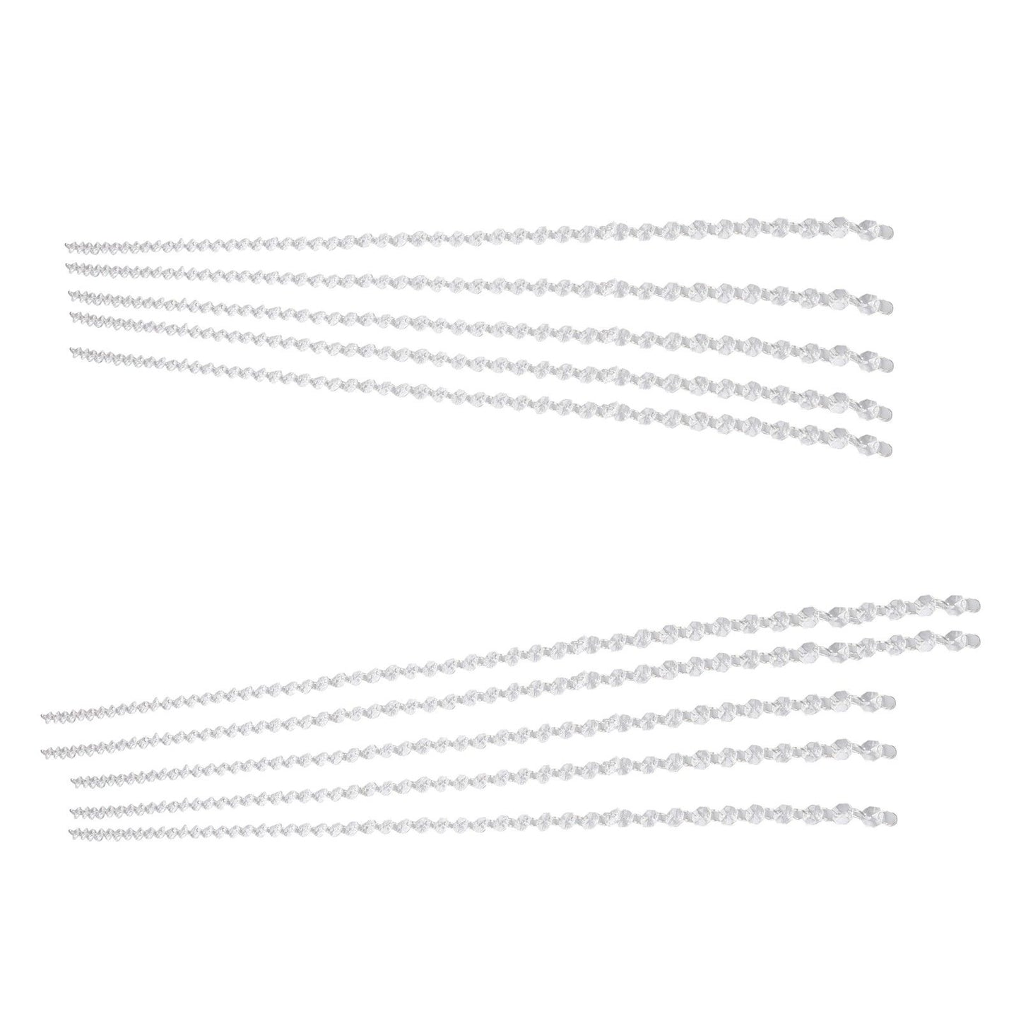 14mm Octagonal Bead String Acrylic Crystal Pearl Chains for Birthday Wedding PartyTransparent 10 Strips V1294-YM0523-3115210212411