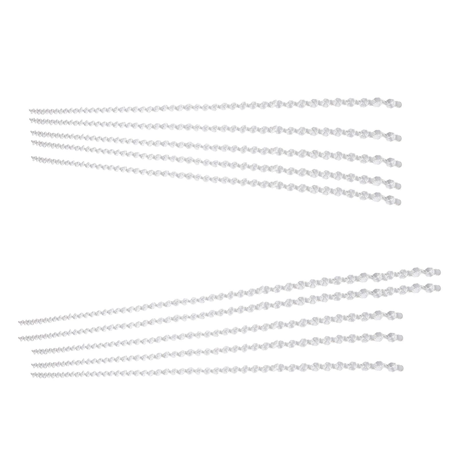 14mm Octagonal Bead String Acrylic Crystal Pearl Chains for Birthday Wedding PartyTransparent 10 Strips V1294-YM0523-3115210212411