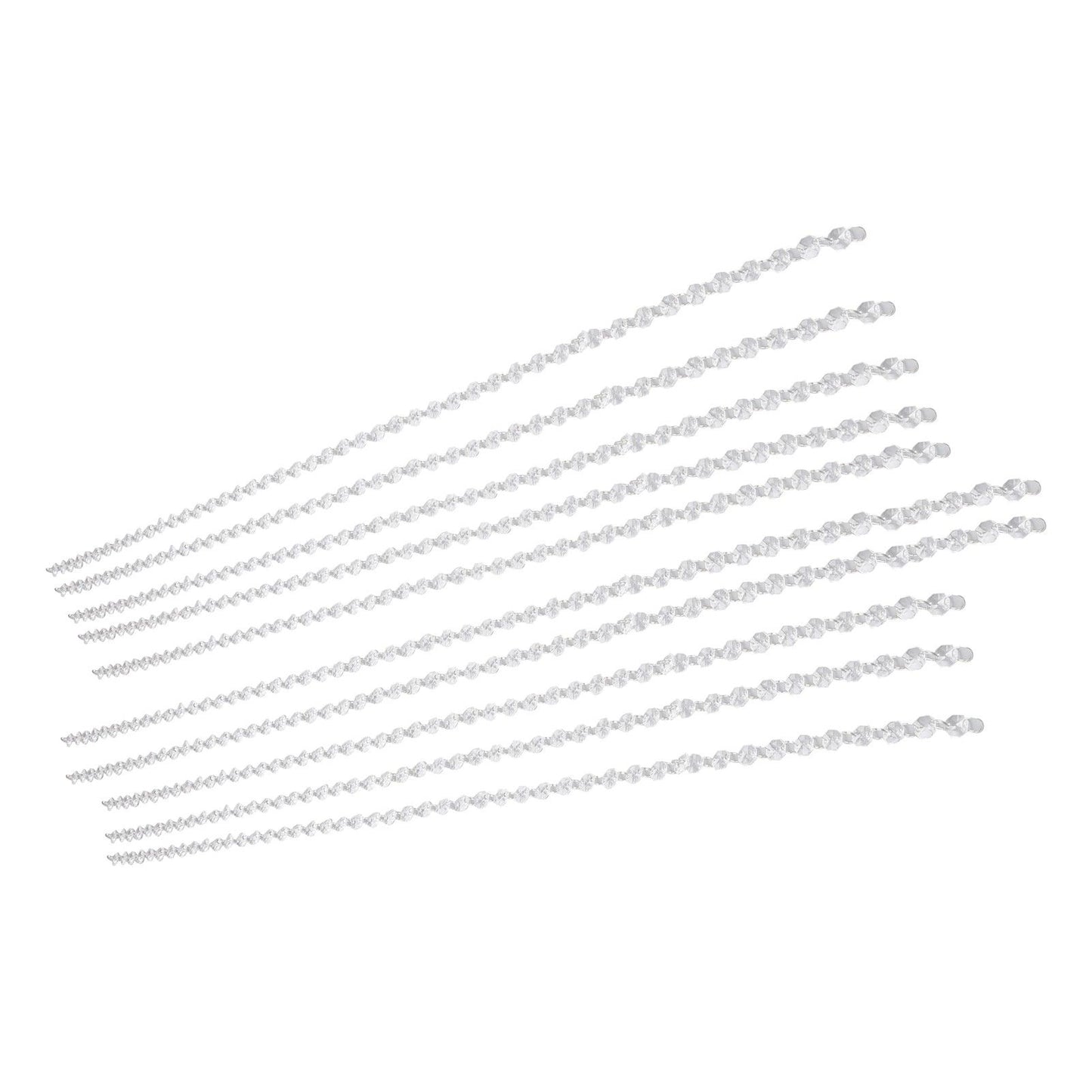 14mm Octagonal Bead String Acrylic Crystal Pearl Chains for Birthday Wedding PartyTransparent 10 Strips V1294-YM0523-3115210212411