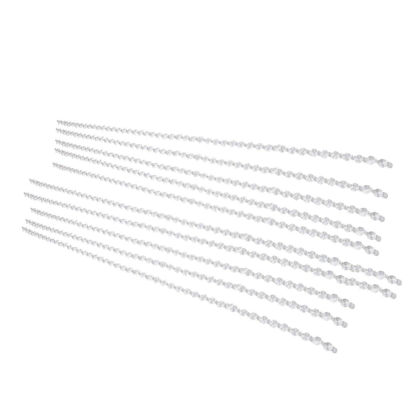 14mm Octagonal Bead String Acrylic Crystal Pearl Chains for Birthday Wedding PartyTransparent 10 Strips V1294-YM0523-3115210212411