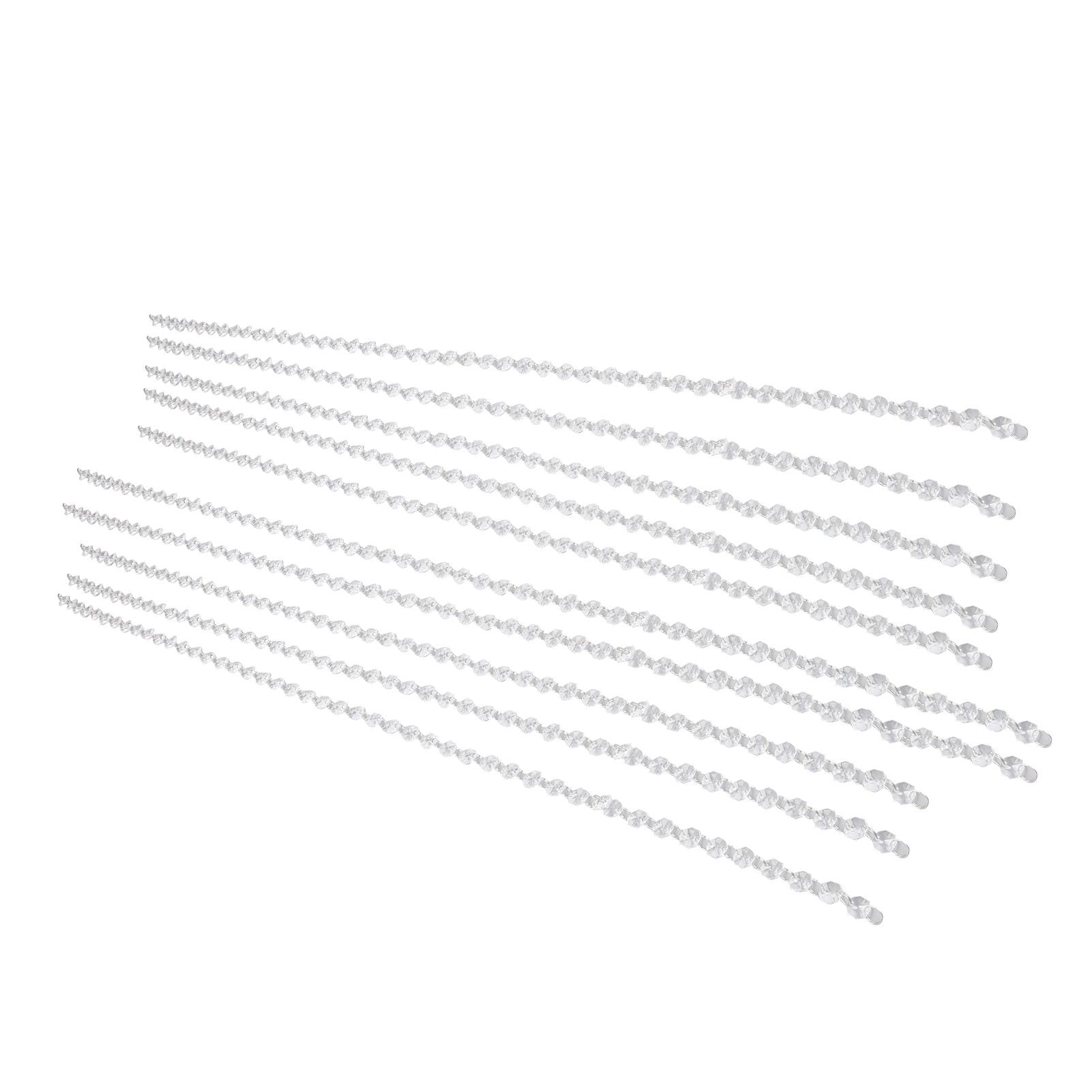 14mm Octagonal Bead String Acrylic Crystal Pearl Chains for Birthday Wedding PartyTransparent 10 Strips V1294-YM0523-3115210212411