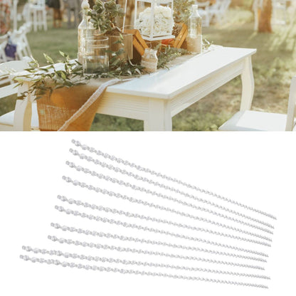14mm Octagonal Bead String Acrylic Crystal Pearl Chains for Birthday Wedding PartyTransparent 10 Strips V1294-YM0523-3115210212411