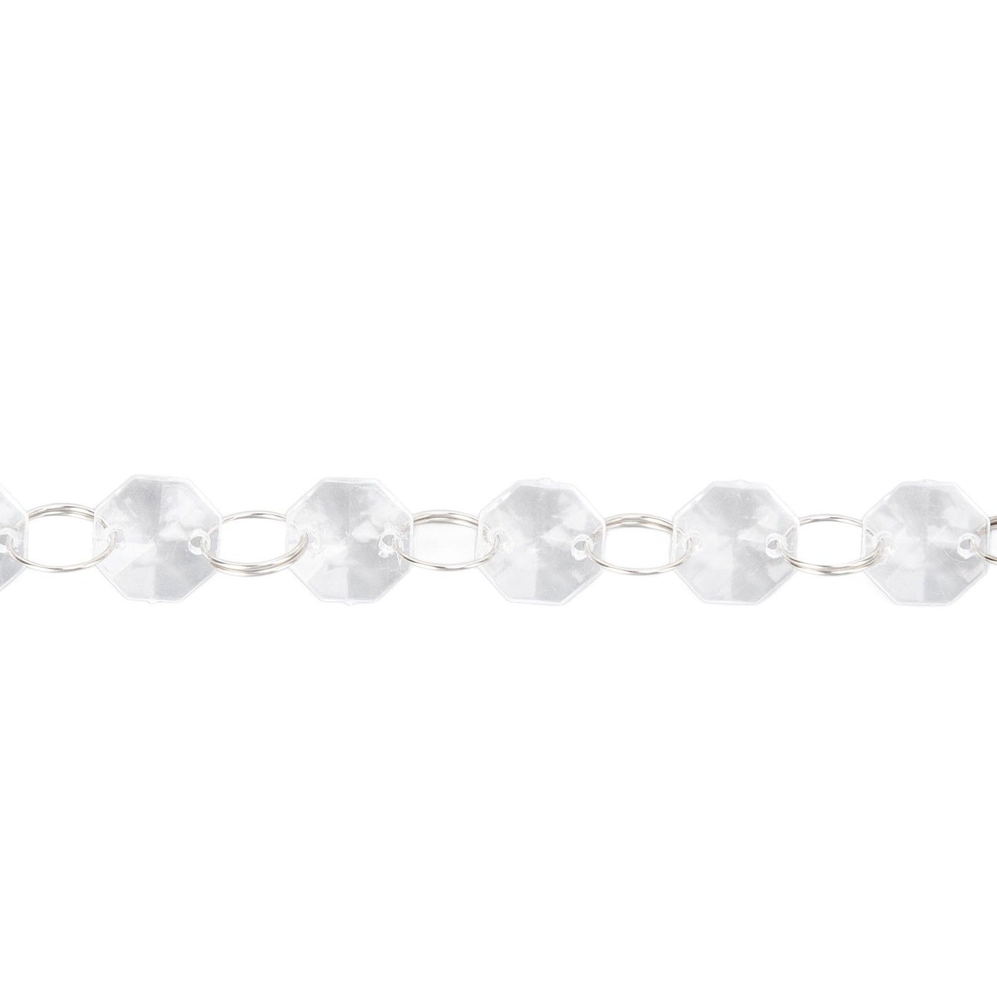 14mm Octagonal Bead String Acrylic Crystal Pearl Chains for Birthday Wedding PartyTransparent 10 Strips V1294-YM0523-3115210212411