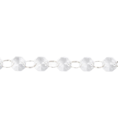 14mm Octagonal Bead String Acrylic Crystal Pearl Chains for Birthday Wedding PartyTransparent 10 Strips V1294-YM0523-3115210212411