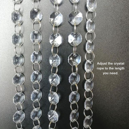 14mm Octagonal Bead String Acrylic Crystal Pearl Chains for Birthday Wedding PartyTransparent 10 Strips V1294-YM0523-3115210212411