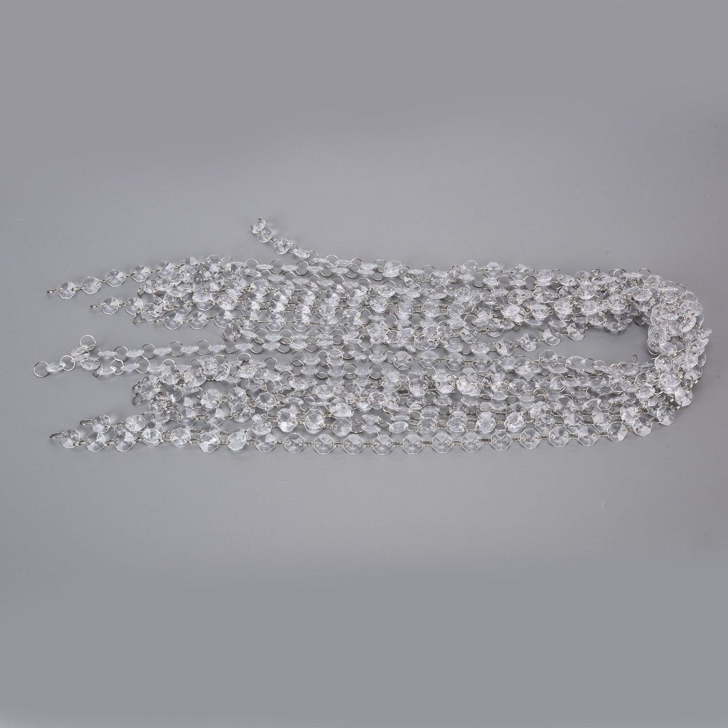14mm Octagonal Bead String Acrylic Crystal Pearl Chains for Birthday Wedding PartyTransparent 10 Strips V1294-YM0523-3115210212411