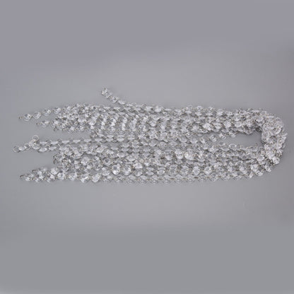 14mm Octagonal Bead String Acrylic Crystal Pearl Chains for Birthday Wedding PartyTransparent 10 Strips V1294-YM0523-3115210212411