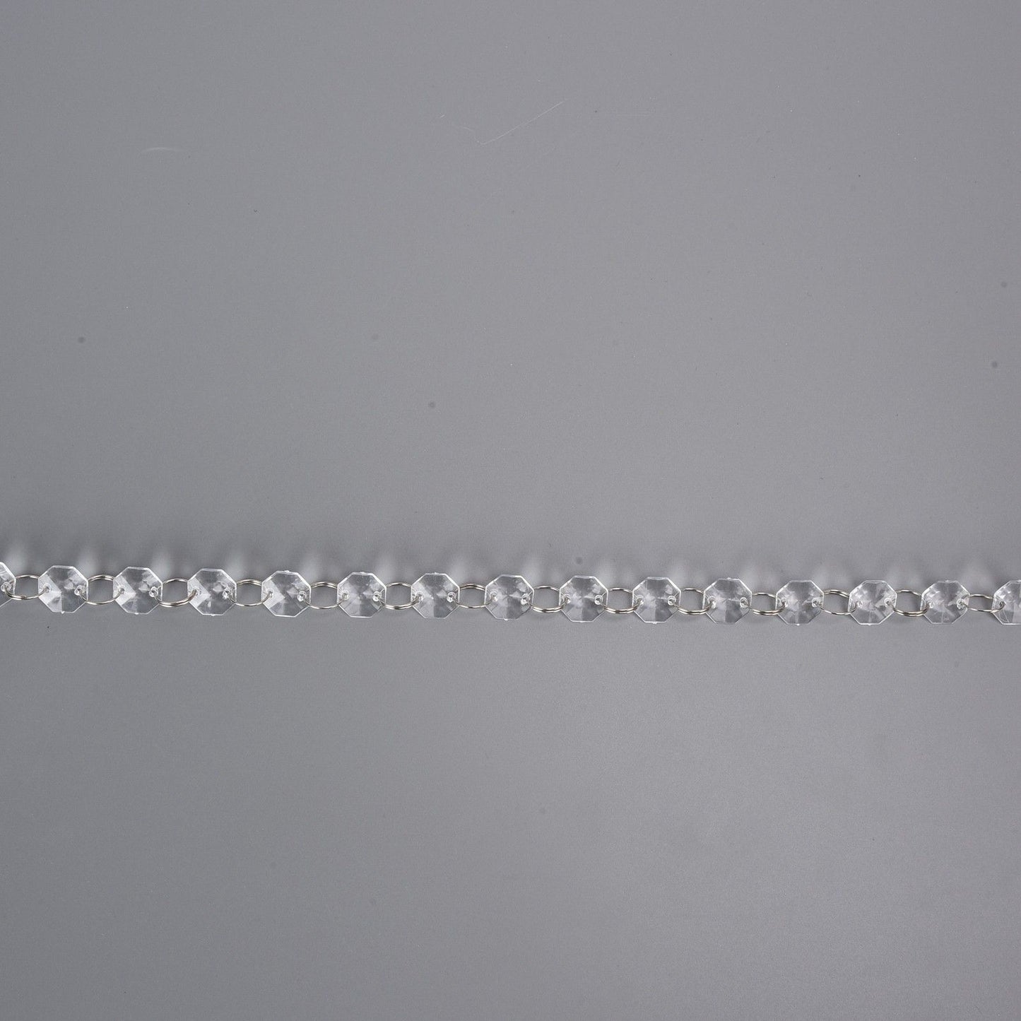 14mm Octagonal Bead String Acrylic Crystal Pearl Chains for Birthday Wedding PartyTransparent 10 Strips V1294-YM0523-3115210212411