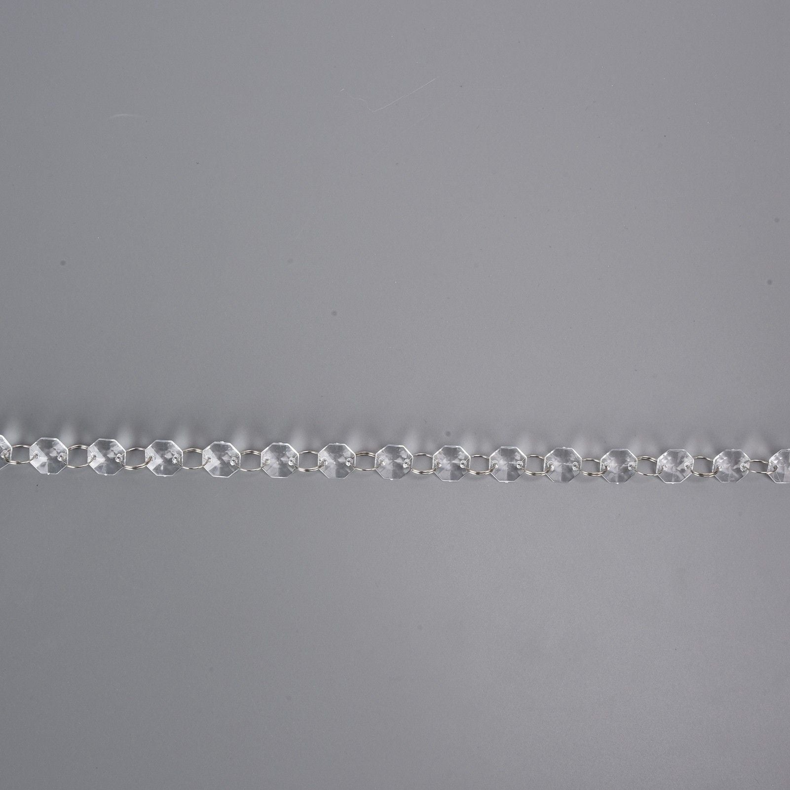 14mm Octagonal Bead String Acrylic Crystal Pearl Chains for Birthday Wedding PartyTransparent 10 Strips V1294-YM0523-3115210212411