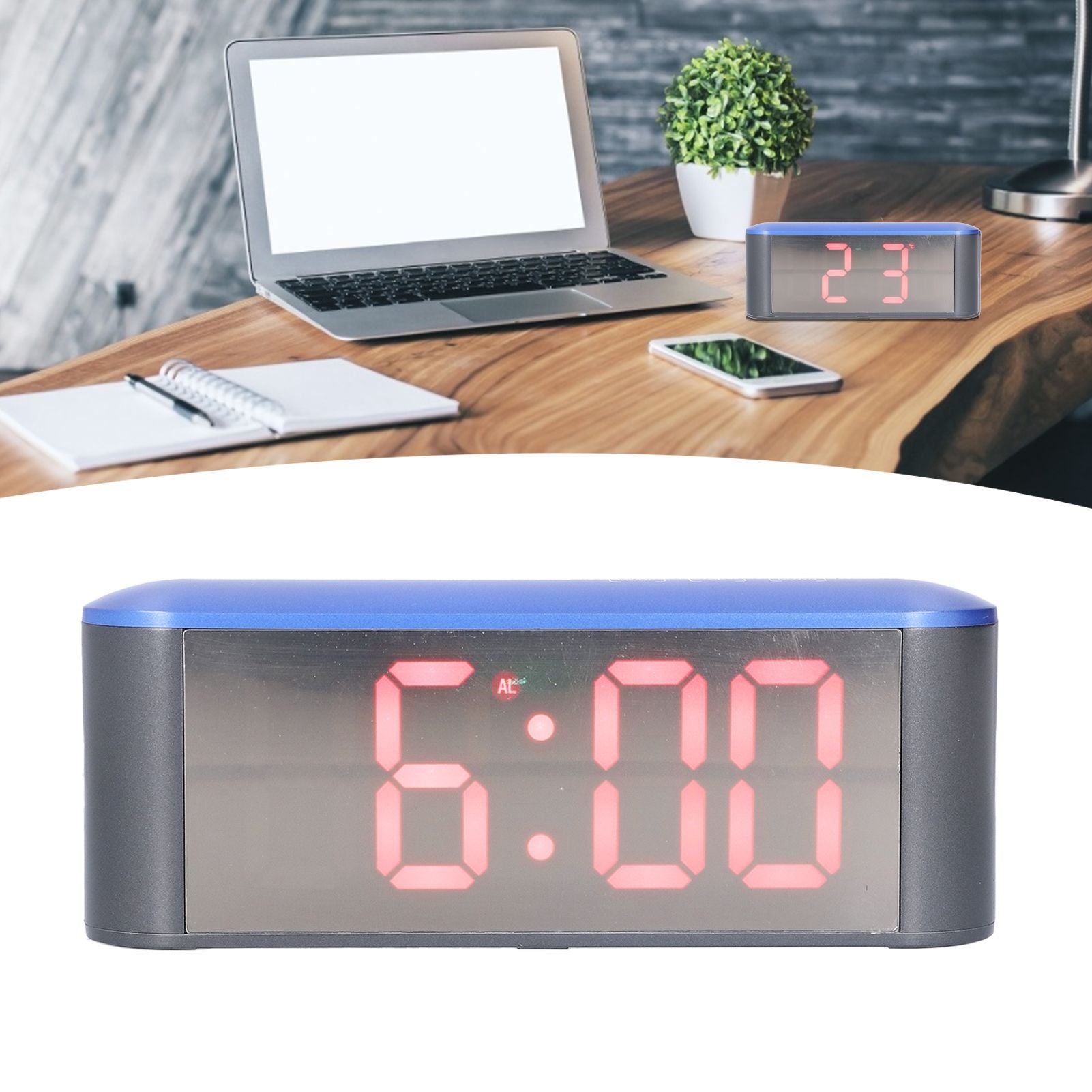 Digital Alarm Clock Stylish Exquisite LED Large Display Electronic Household Desktop ClockRed V1294-YM0523-3115210212712