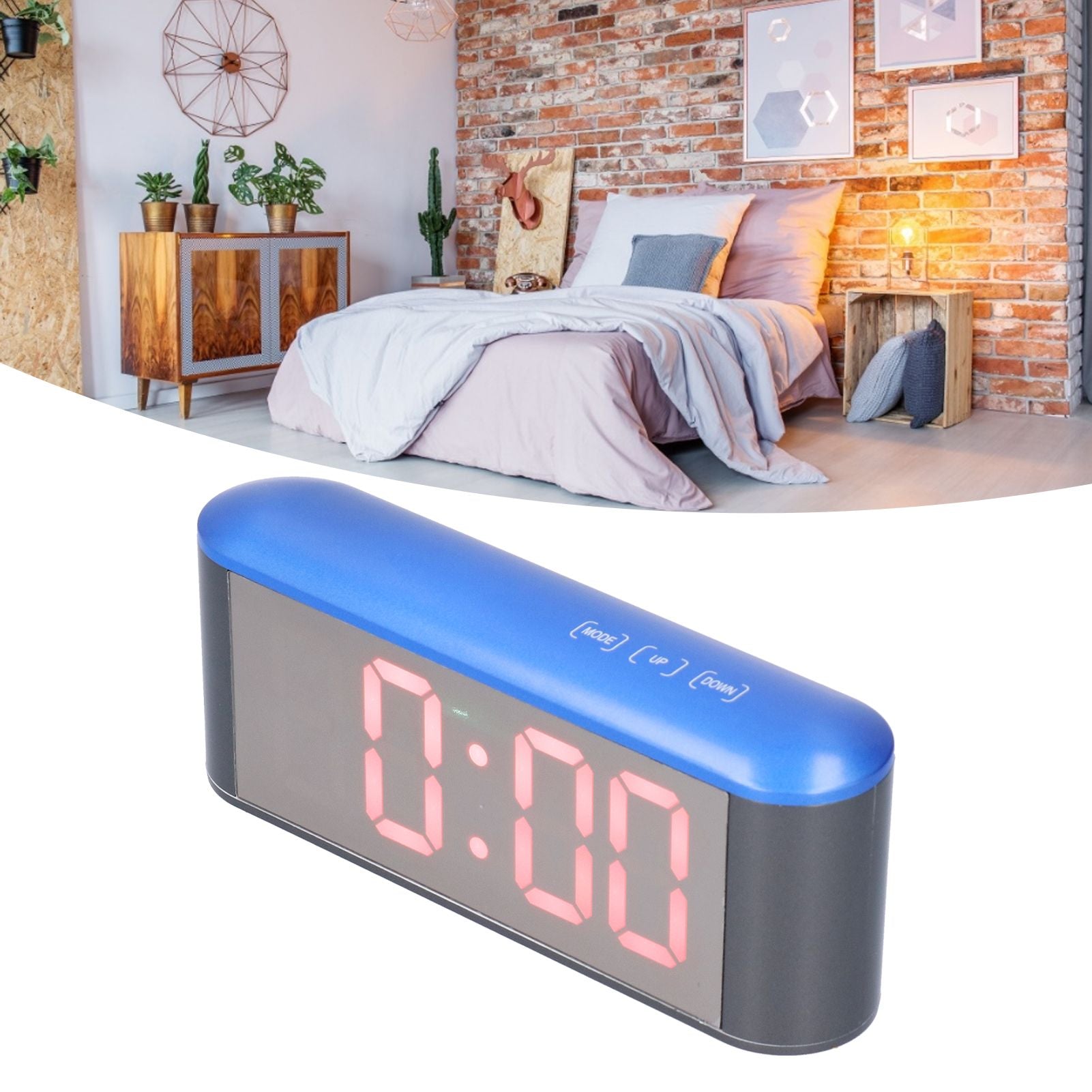 Digital Alarm Clock Stylish Exquisite LED Large Display Electronic Household Desktop ClockRed V1294-YM0523-3115210212712