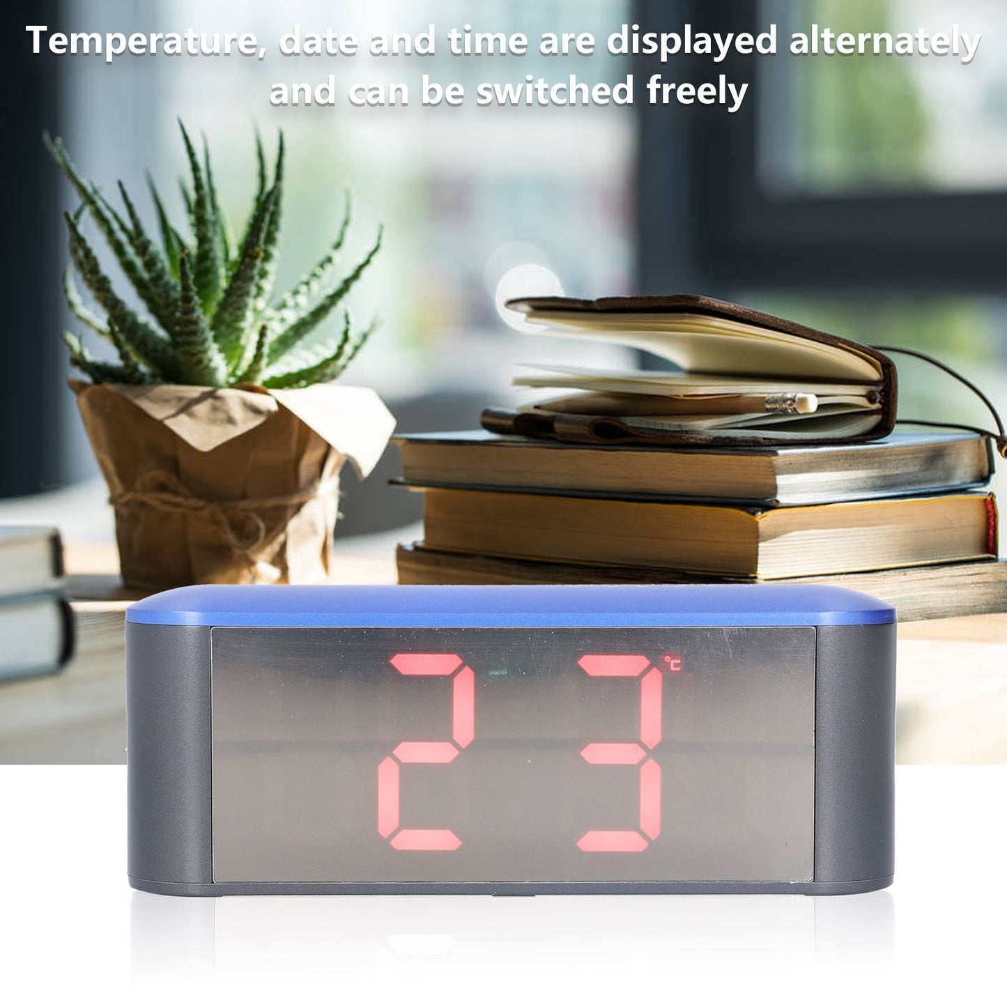 Digital Alarm Clock Stylish Exquisite LED Large Display Electronic Household Desktop ClockRed V1294-YM0523-3115210212712