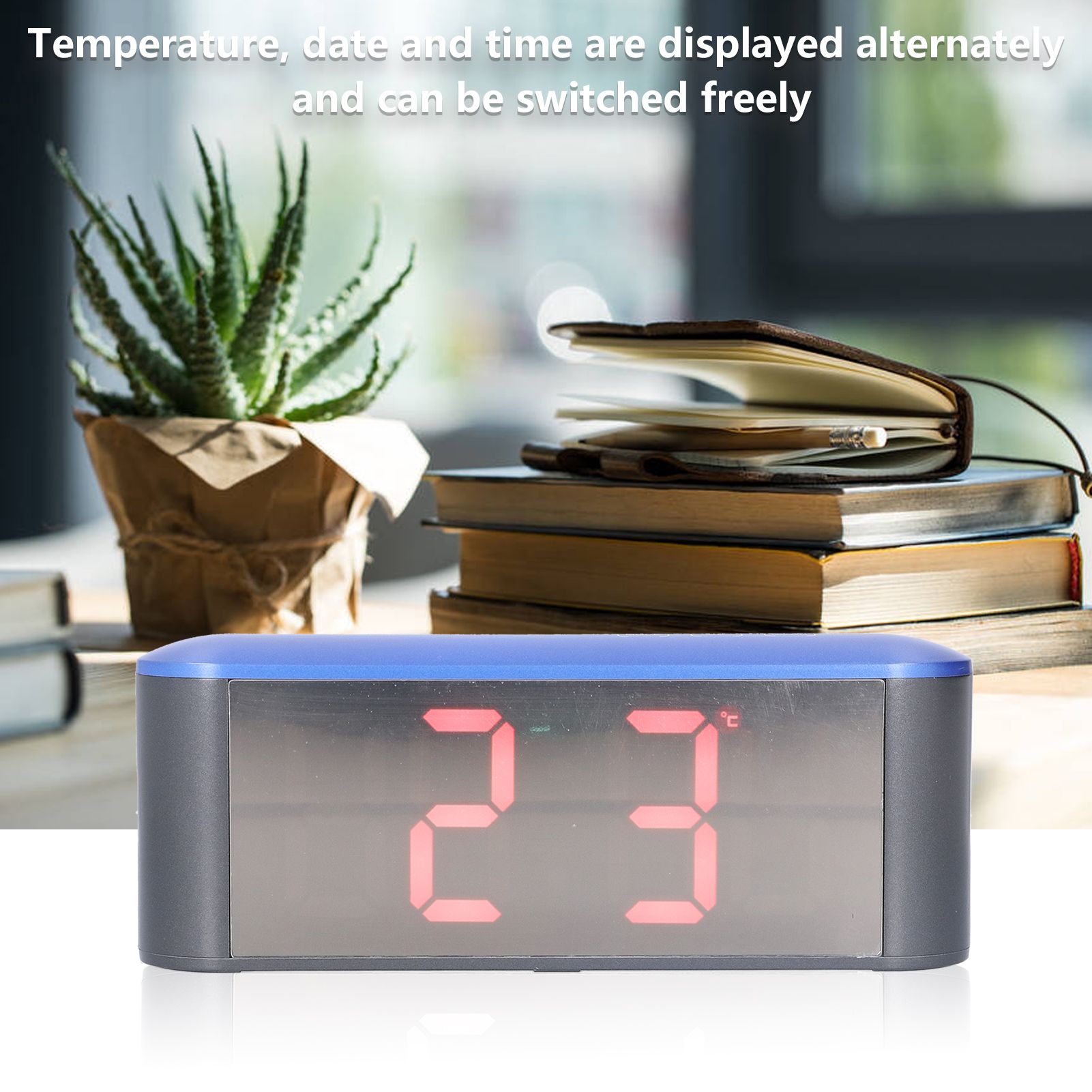 Digital Alarm Clock Stylish Exquisite LED Large Display Electronic Household Desktop ClockRed V1294-YM0523-3115210212712