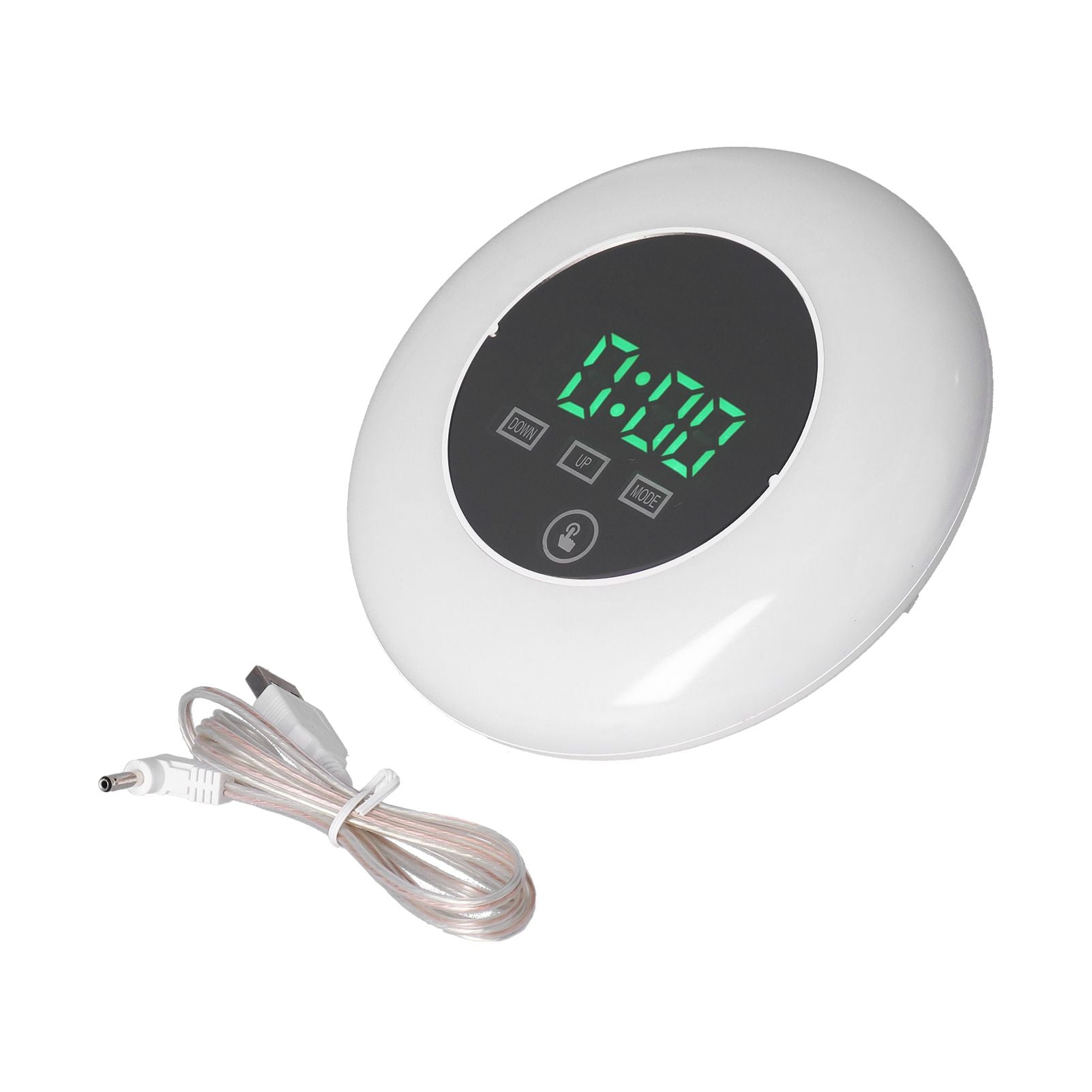 LED Digital Alarm Clock Mirror Clock Thermometer Clock 7 Color Electronic Clock for Bedroom OfficeGreen Word V1294-YM0523-3115210213011