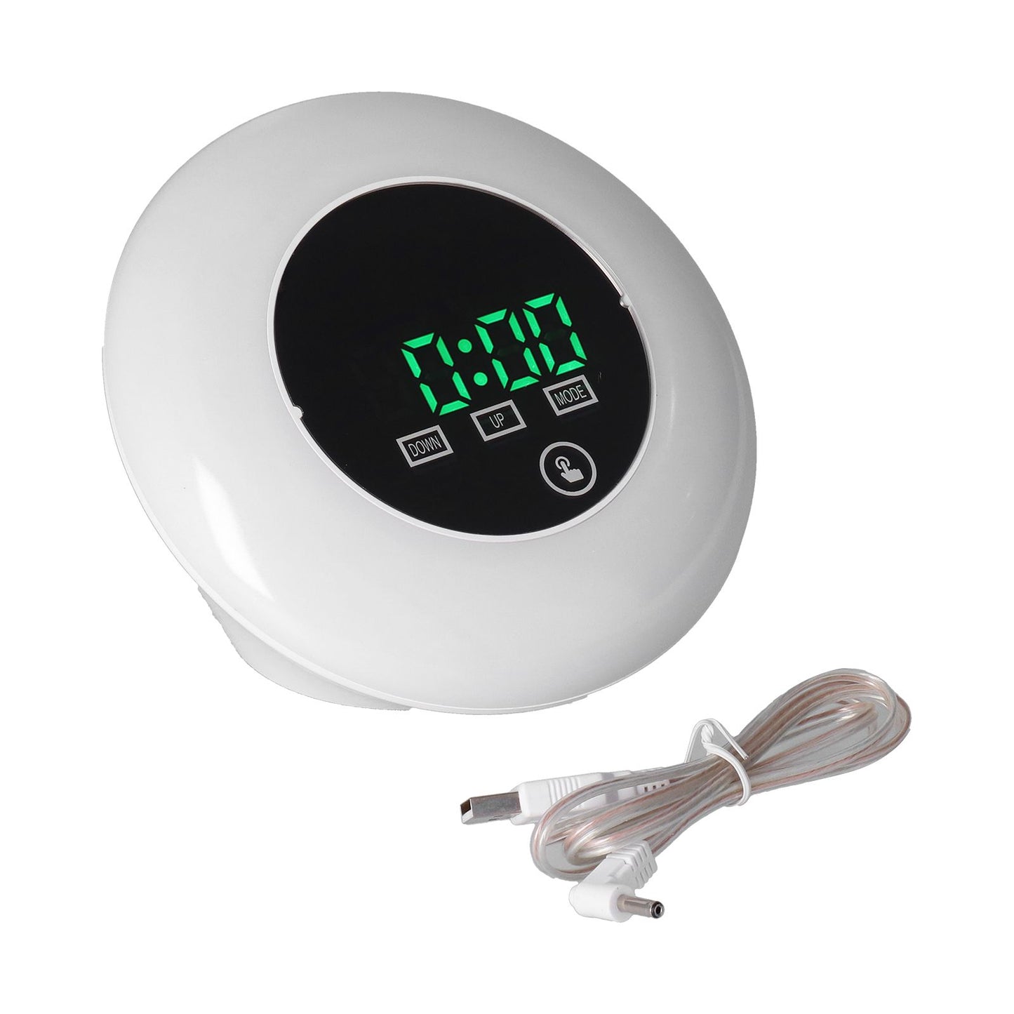 LED Digital Alarm Clock Mirror Clock Thermometer Clock 7 Color Electronic Clock for Bedroom OfficeGreen Word V1294-YM0523-3115210213011