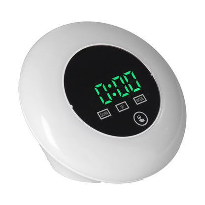 LED Digital Alarm Clock Mirror Clock Thermometer Clock 7 Color Electronic Clock for Bedroom OfficeGreen Word V1294-YM0523-3115210213011