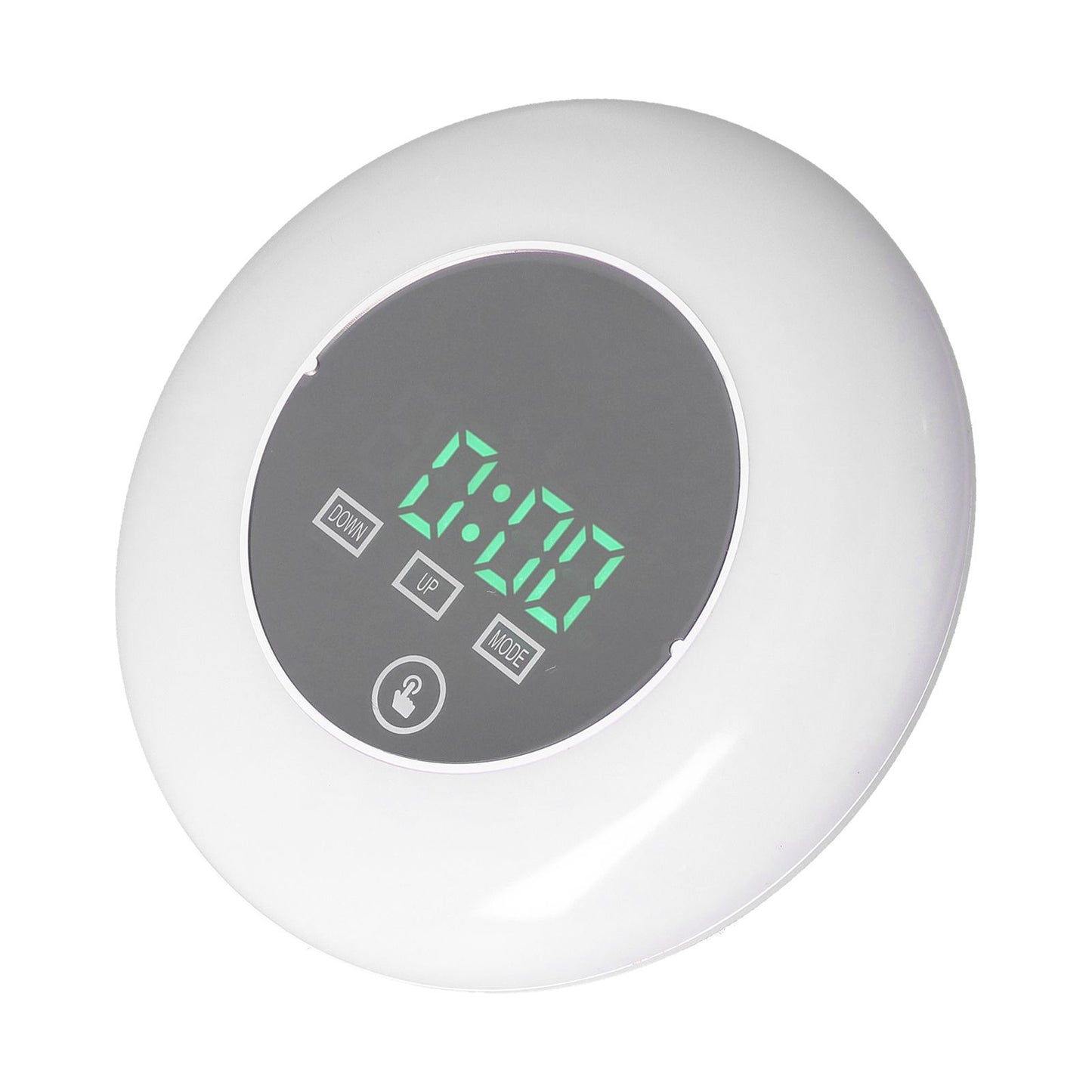 LED Digital Alarm Clock Mirror Clock Thermometer Clock 7 Color Electronic Clock for Bedroom OfficeGreen Word V1294-YM0523-3115210213011